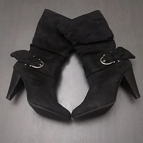 Apt.9 Black Faux Suede Boots - Picture 1 of 5